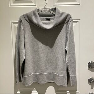 Talbots Women Gray Silver Metallic Cowlneck Sweater Size 2X, Glitter Sparkle